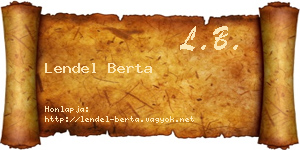 Lendel Berta névjegykártya